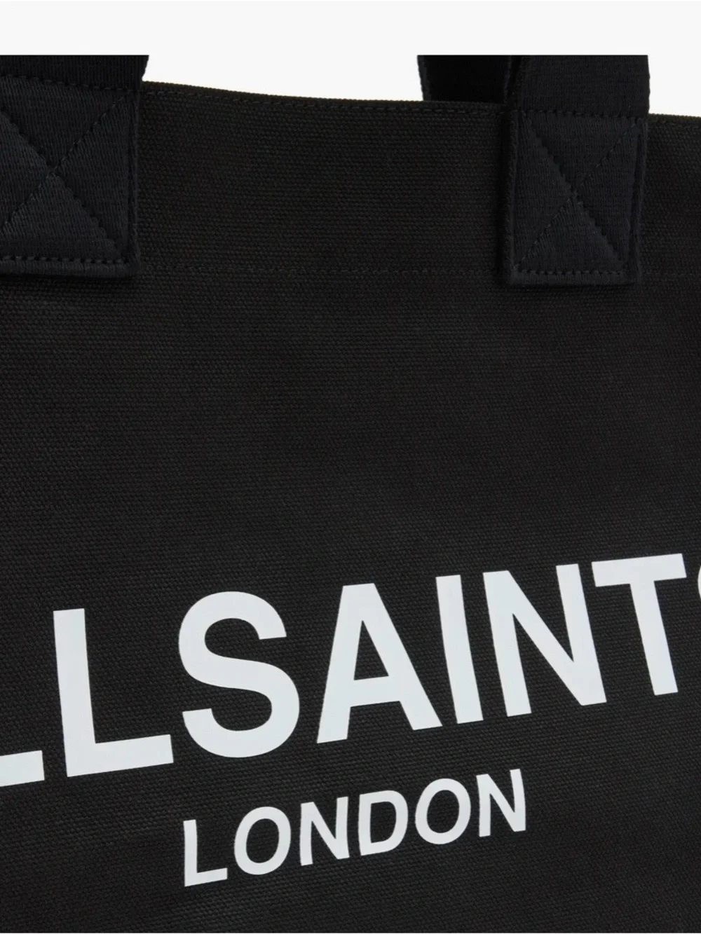 AllSaints Black Canvas Logo Tote Bag